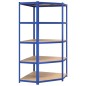 vidaXL Estantería 5 niveles 5 uds acero y madera contrachapada azul vidaXL Estantería 5 niveles 5 uds acero y madera contrachapada azul