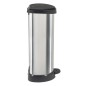 Curver Papelera de pedal Deco con forma D plateado 40 L Curver Papelera de pedal Deco con forma D plateado 40 L