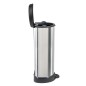 Curver Papelera de pedal Deco con forma D plateado 40 L Curver Papelera de pedal Deco con forma D plateado 40 L