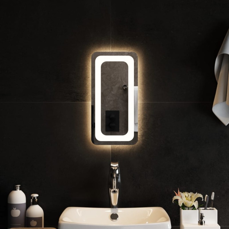vidaXL Espejo de baño con LED 20x40 cm vidaXL Espejo de baño con LED 20x40 cm