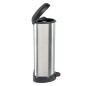 Curver Papelera de pedal Deco con forma D plateado 40 L Curver Papelera de pedal Deco con forma D plateado 40 L