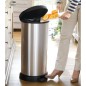 Curver Papelera de pedal Deco con forma D plateado 40 L Curver Papelera de pedal Deco con forma D plateado 40 L