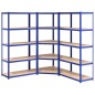 vidaXL Estantería 5 niveles 3 uds acero y madera contrachapada azul vidaXL Estantería 5 niveles 3 uds acero y madera contrachapada azul