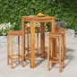 vidaXL Mesa y taburetes altos de jardín 5 pzas madera maciza acacia vidaXL Mesa y taburetes altos de jardín 5 pzas madera maciza acacia