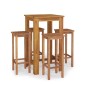 vidaXL Mesa y taburetes altos de jardín 5 pzas madera maciza acacia vidaXL Mesa y taburetes altos de jardín 5 pzas madera maciza acacia