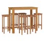 vidaXL Mesa y taburetes altos de jardín 7 pzas madera maciza acacia vidaXL Mesa y taburetes altos de jardín 7 pzas madera maciza acacia