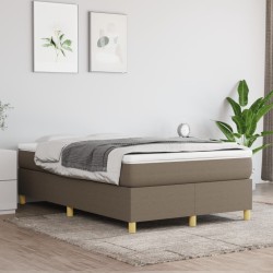 vidaXL Cama box spring con colchón tela gris taupe 120x200 cm