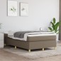 vidaXL Cama box spring con colchón tela gris taupe 120x200 cm