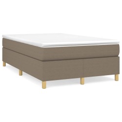 vidaXL Cama box spring con colchón tela gris taupe 120x200 cm