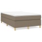 vidaXL Cama box spring con colchón tela gris taupe 120x200 cm