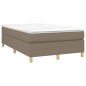 vidaXL Cama box spring con colchón tela gris taupe 120x200 cm