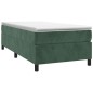 vidaXL Cama box spring con colchón terciopelo verde oscuro 90x190 cm
