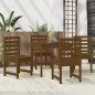 vidaXL Set de comedor de jardín 5 pzas madera maciza pino marrón miel vidaXL Set de comedor de jardín 5 pzas madera maciza pino marrón miel