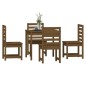 vidaXL Set de comedor de jardín 5 pzas madera maciza pino marrón miel vidaXL Set de comedor de jardín 5 pzas madera maciza pino marrón miel