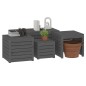 vidaXL Juego de cajas de jardín 4 piezas madera maciza de pino gris vidaXL Juego de cajas de jardín 4 piezas madera maciza de pino gris
