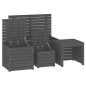vidaXL Juego de cajas de jardín 4 piezas madera maciza de pino gris vidaXL Juego de cajas de jardín 4 piezas madera maciza de pino gris