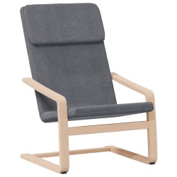 vidaXL Sillón de relax con taburete tela gris oscuro