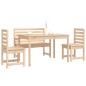 vidaXL Juego de comedor de jardín 4 piezas madera maciza de pino vidaXL Juego de comedor de jardín 4 piezas madera maciza de pino
