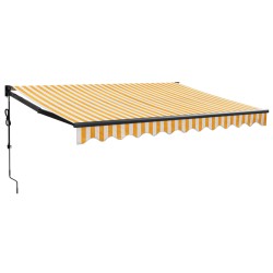 vidaXL Toldo retráctil automático amarillo y blanco 3x2,5 m