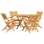 vidaXL Juego de comedor para jardín 5 piezas madera maciza de teca vidaXL Juego de comedor para jardín 5 piezas madera maciza de teca