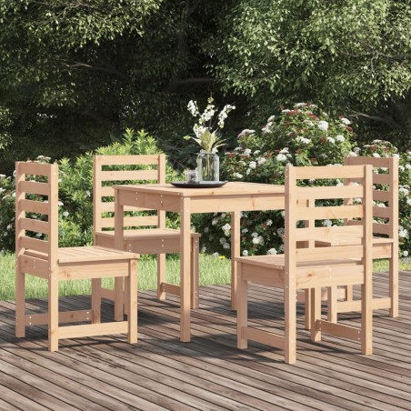 vidaXL Juego de comedor de jardín 5 piezas madera maciza de pino