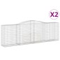 vidaXL Cestas de gaviones 2 uds forma de arco hierro 400x50x120/140 cm vidaXL Cestas de gaviones 2 uds forma de arco hierro 400x50x120/140 cm