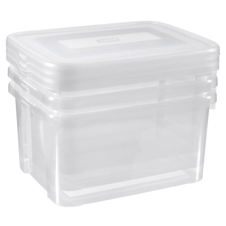 Curver Juego de cajas de almacenamiento Handy 3x25L transparente