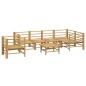 vidaXL Set de muebles de jardín 7 piezas bambú y cojines gris claro vidaXL Set de muebles de jardín 7 piezas bambú y cojines gris claro