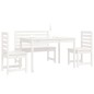 vidaXL Juego de comedor de jardín 4 piezas madera maciza pino blanco vidaXL Juego de comedor de jardín 4 piezas madera maciza pino blanco