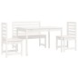 vidaXL Juego de comedor de jardín 4 piezas madera maciza pino blanco vidaXL Juego de comedor de jardín 4 piezas madera maciza pino blanco