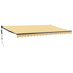 vidaXL Toldo retráctil automático amarillo y blanco 5x3 m