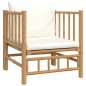 vidaXL Set de muebles de jardín 7 piezas bambú y cojines blanco crema vidaXL Set de muebles de jardín 7 piezas bambú y cojines blanco crema