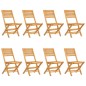 vidaXL Sillas de jardín plegables 8 uds madera maciza teca 47x62x90 cm