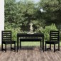 vidaXL Juego de comedor de jardín 4 piezas madera maciza pino negro