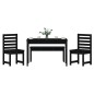 vidaXL Juego de comedor de jardín 4 piezas madera maciza pino negro