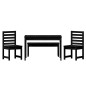 vidaXL Juego de comedor de jardín 4 piezas madera maciza pino negro