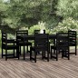 vidaXL Juego de comedor de jardín 7 piezas madera maciza pino negro