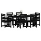 vidaXL Juego de comedor de jardín 7 piezas madera maciza pino negro