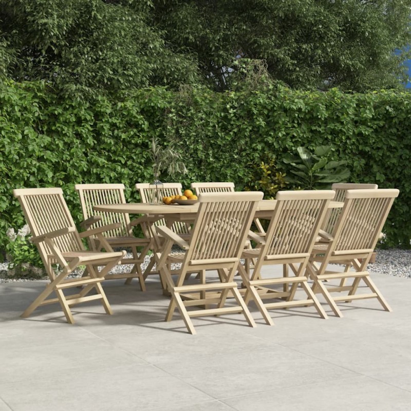 vidaXL Sillas de jardín plegables 8 uds madera maciza teca 56x61x89 cm vidaXL Sillas de jardín plegables 8 uds madera maciza teca 56x61x89 cm