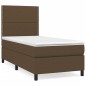 vidaXL Cama box spring con colchón tela marrón oscuro 90x190 cm vidaXL Cama box spring con colchón tela marrón oscuro 90x190 cm
