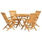 vidaXL Juego de comedor para jardín 5 piezas madera maciza de teca vidaXL Juego de comedor para jardín 5 piezas madera maciza de teca