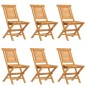 vidaXL Sillas de jardín plegables 6 uds madera maciza teca 47x63x90 cm
