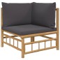 vidaXL Set de muebles de jardín 6 piezas bambú con cojines gris oscuro vidaXL Set de muebles de jardín 6 piezas bambú con cojines gris oscuro