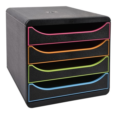 Exacompta Set de cajones para escritorio Black Office 4 cajones negro