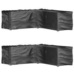 vidaXL Fundas muebles jardín forma de L 2 uds 16 ojales 285x285x90 cm