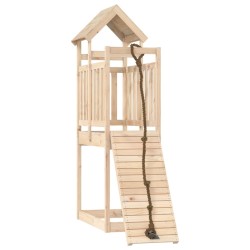 vidaXL Casa de juegos con rocódromo madera maciza pino