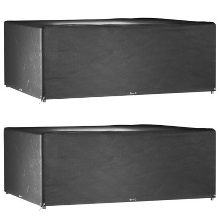 vidaXL Fundas muebles jardín 2 uds 16 ojales rectangular 278x204x105cm