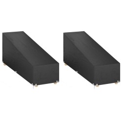 vidaXL Fundas tumbonas 2 uds 12 ojales polietileno 200x65x35/60 cm