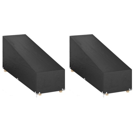 vidaXL Fundas tumbonas 2 uds 12 ojales polietileno 200x65x35/60 cm