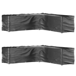 vidaXL Fundas muebles jardín forma de L 2 uds 20 ojales 300x300x90 cm